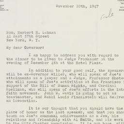 Letter: 1947 November 20