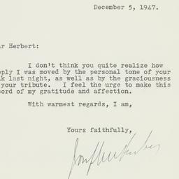 Letter: 1947 December 5