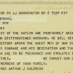 Telegram: 1963 December 6