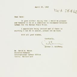 Letter: 1962 April 20