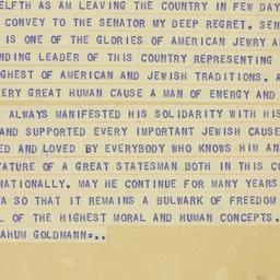 Telegram: 1955 May 9