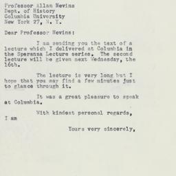 Letter: 1958 April 11