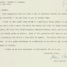 Letter: 1957 November 5