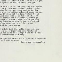 Letter: 1957 October 14