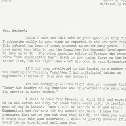 Letter: 1957 April 9