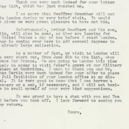 Letter: 1957 May 18