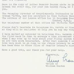 Letter: 1957 May 16