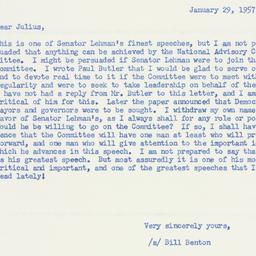 Letter: 1957 January 29