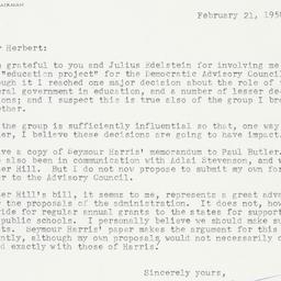 Letter: 1958 February 21