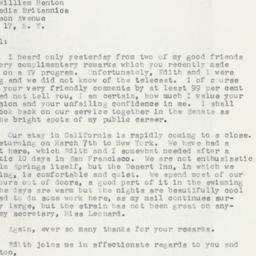 Letter: 1957 March 1