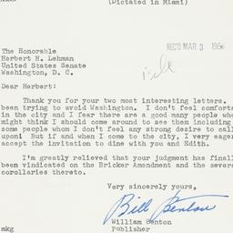 Letter: 1954 March 2