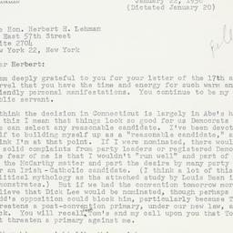 Letter: 1958 January 22