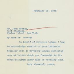 Letter: 1936 February 26