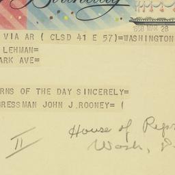 Telegram: 1958 March 28