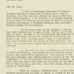 Press Release: 1930 October 17