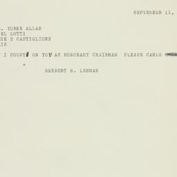 Telegram: 1950 September 11