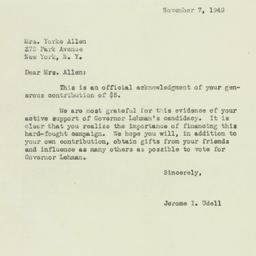 Letter: 1949 November 7