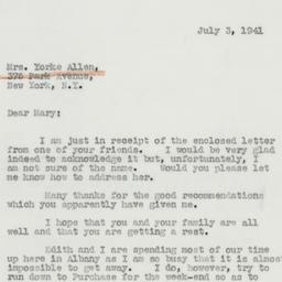 Letter: 1941 July 3