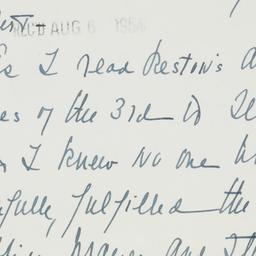 Letter: 1954 August 4