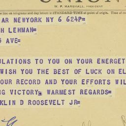 Telegram: 1950 November 6