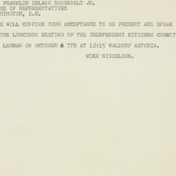 Telegram: 1949 September 27