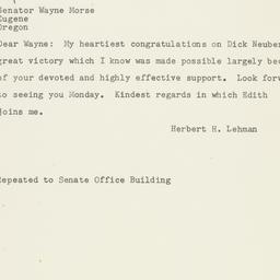 Telegram: 1954 November 4