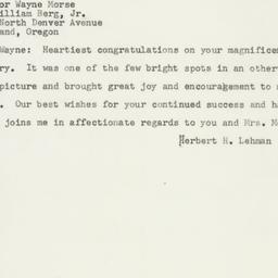 Telegram: 1956 November 7