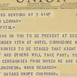 Telegram: 1941 December 5
