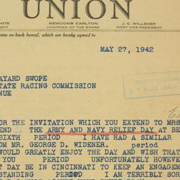 Telegram: 1942 May 27
