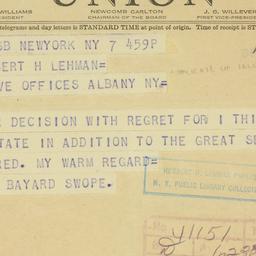 Telegram: 1942 May 7