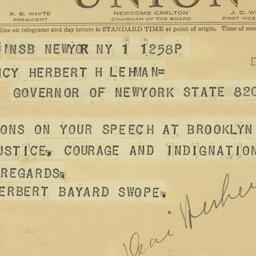 Telegram: 1941 November 1