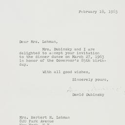 Letter: 1963 February 18
