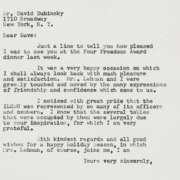 Letter: 1954 December 20