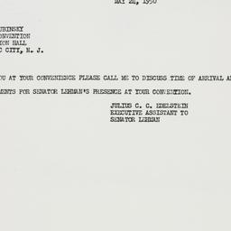 Telegram: 1950 May 24