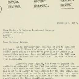 Letter: 1929 November 4