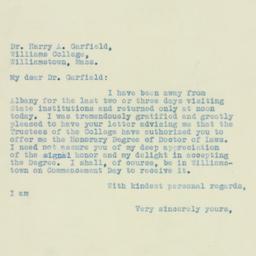 Letter: 1929 May 16