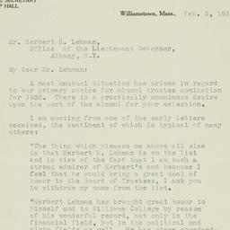 Letter: 1930 February 3