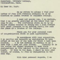 Letter: 1930 June 27
