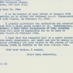 Letter: 1941 January 29