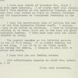 Letter: 1954 November 13