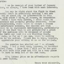 Letter: 1952 January 15