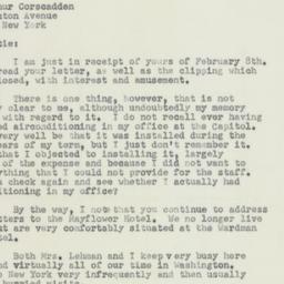 Letter: 1951 February 13
