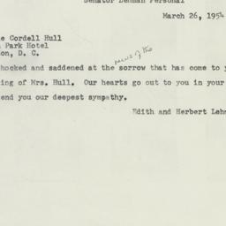 Letter: 1954 March 26