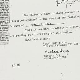 Letter: 1938 April 29