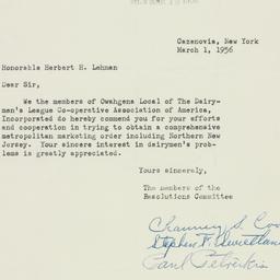 Letter: 1956 March 1