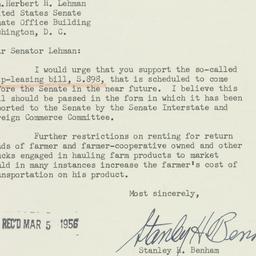 Letter: 1956 March 2