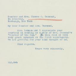 Letter: 1939 November 4