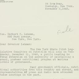 Letter: 1946 November 8