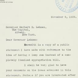 Letter: 1939 November 9