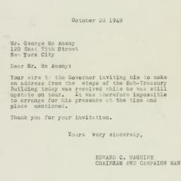 Letter: 1949 October 20